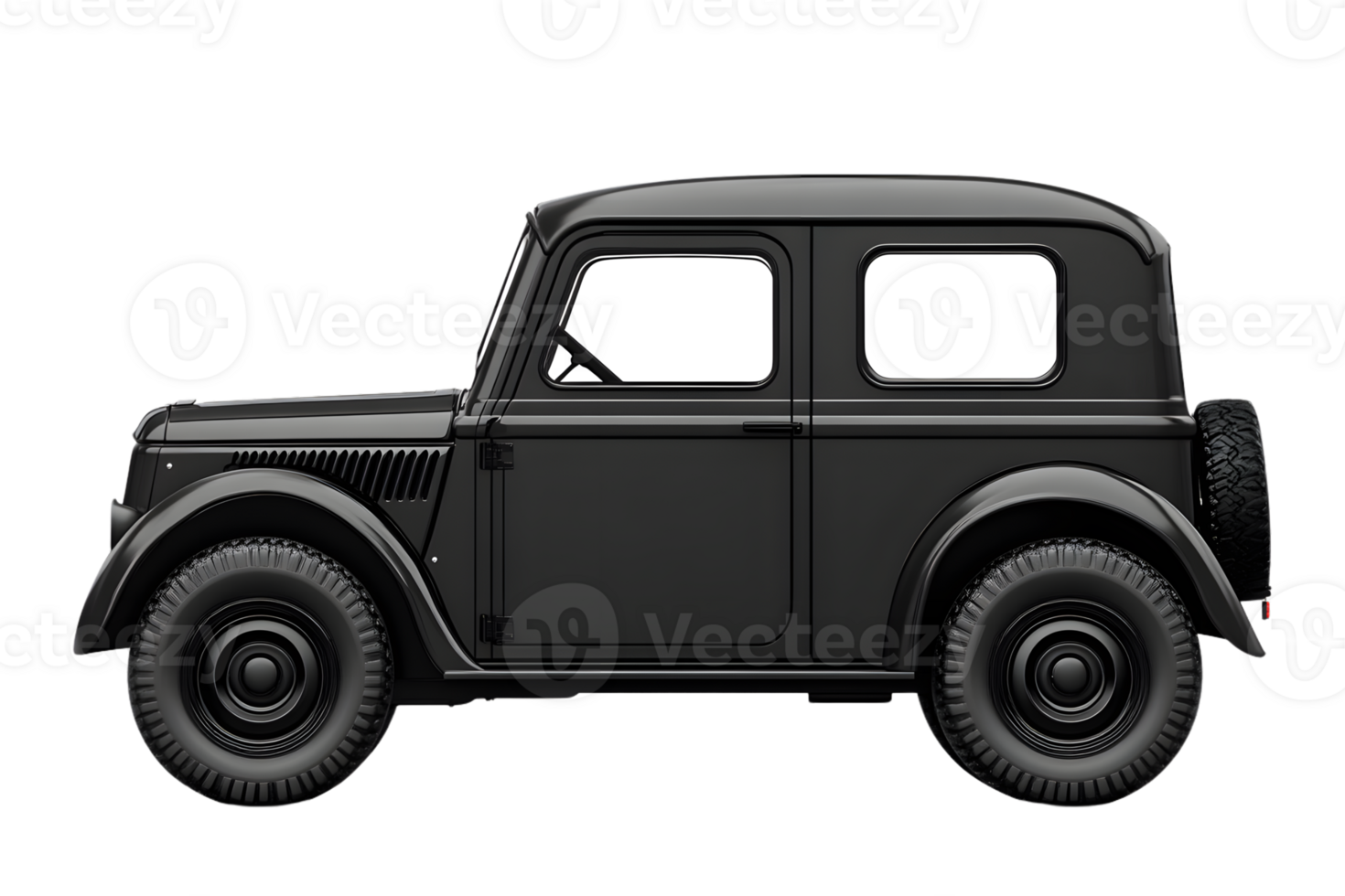 A classic vintage vehicle with a sleek black finish perfect for automotive enthusiasts and ret png