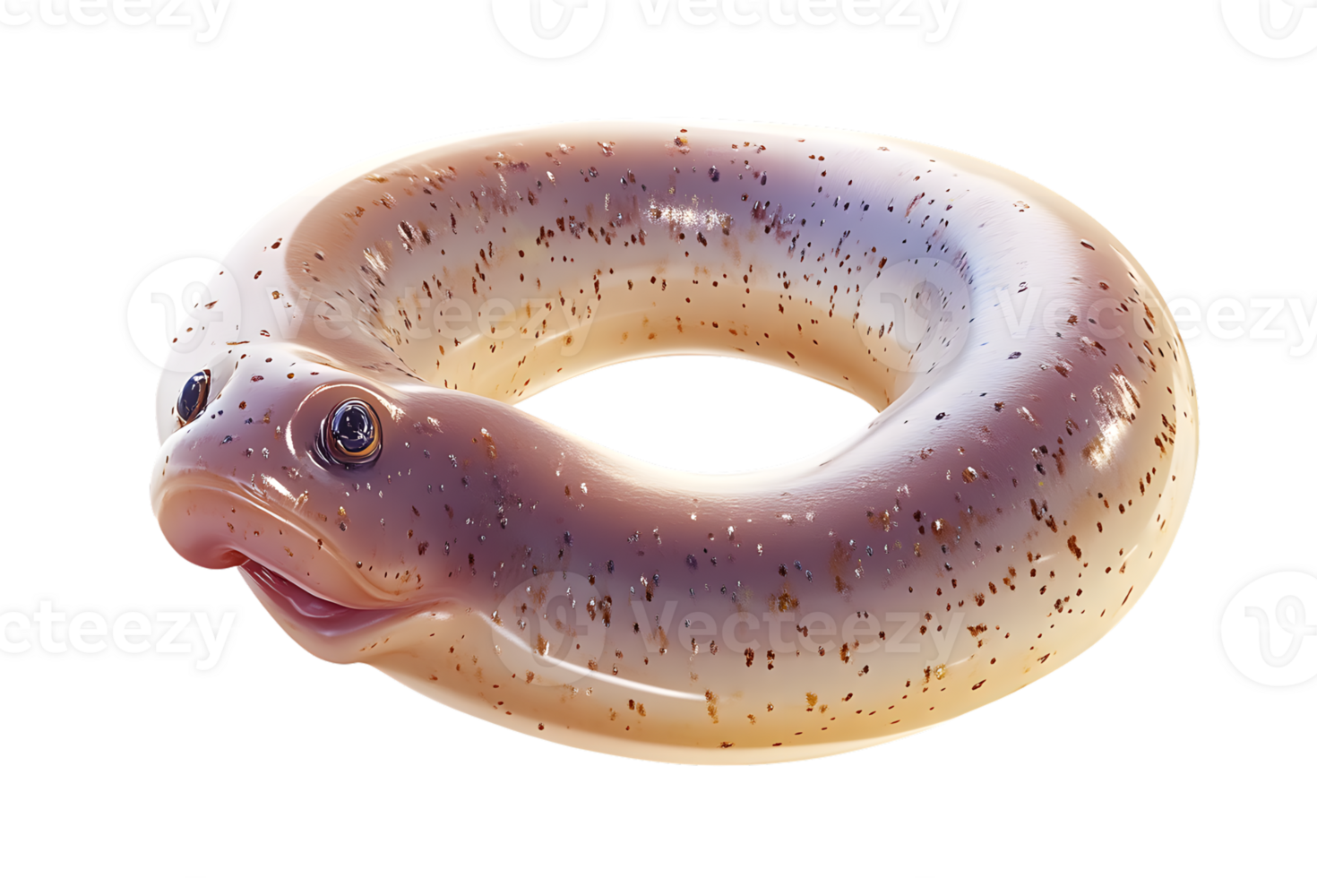 A coiled creature with a glossy spotted texture and expressive eyes ideal for fantasy or natu png
