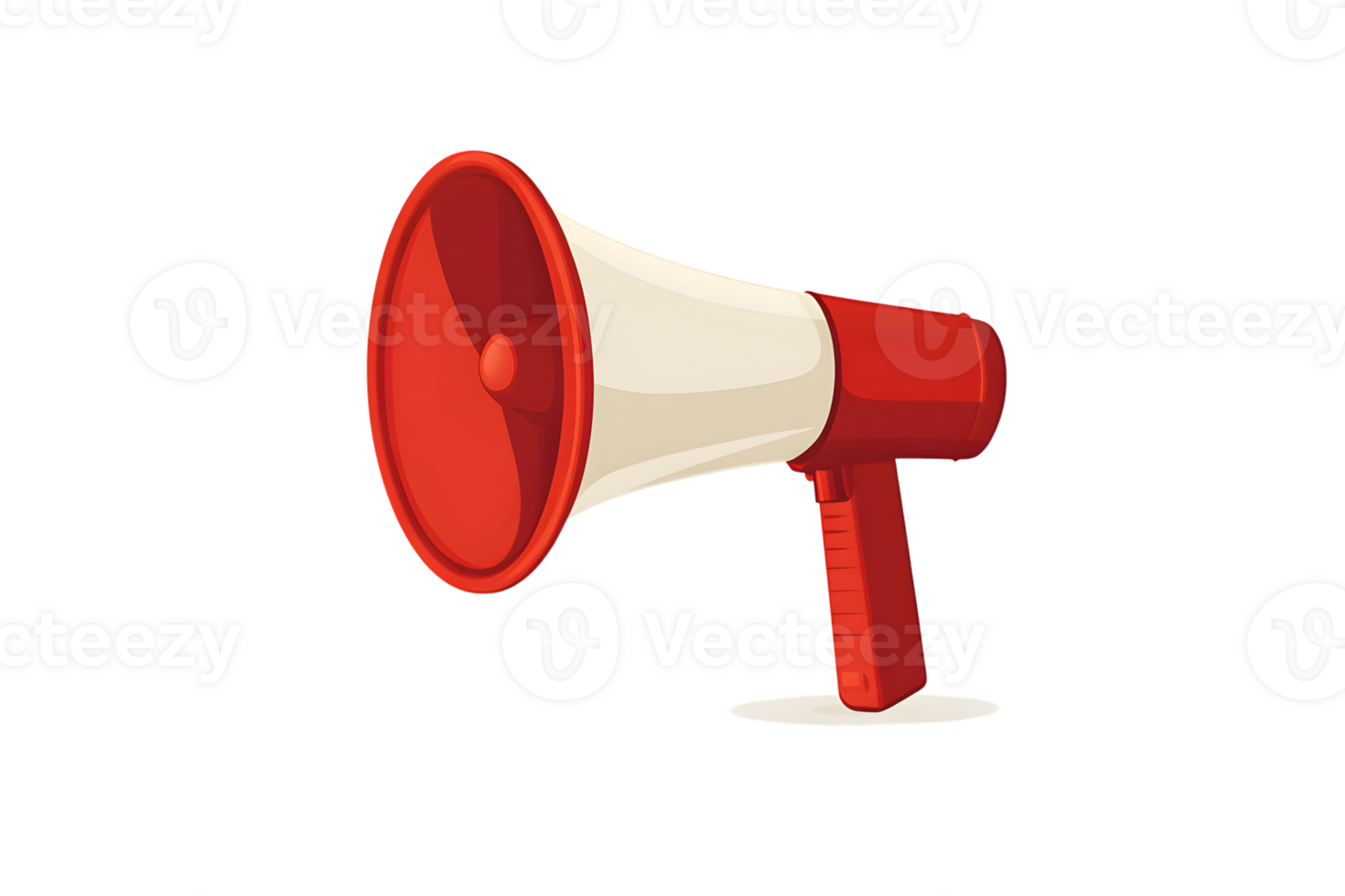 A red megaphone on a transparent background ideal for communication and announcement designs png