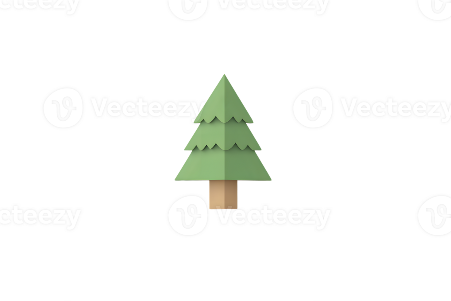 A stylized evergreen tree with a simple geometric design on a black background for various cre png
