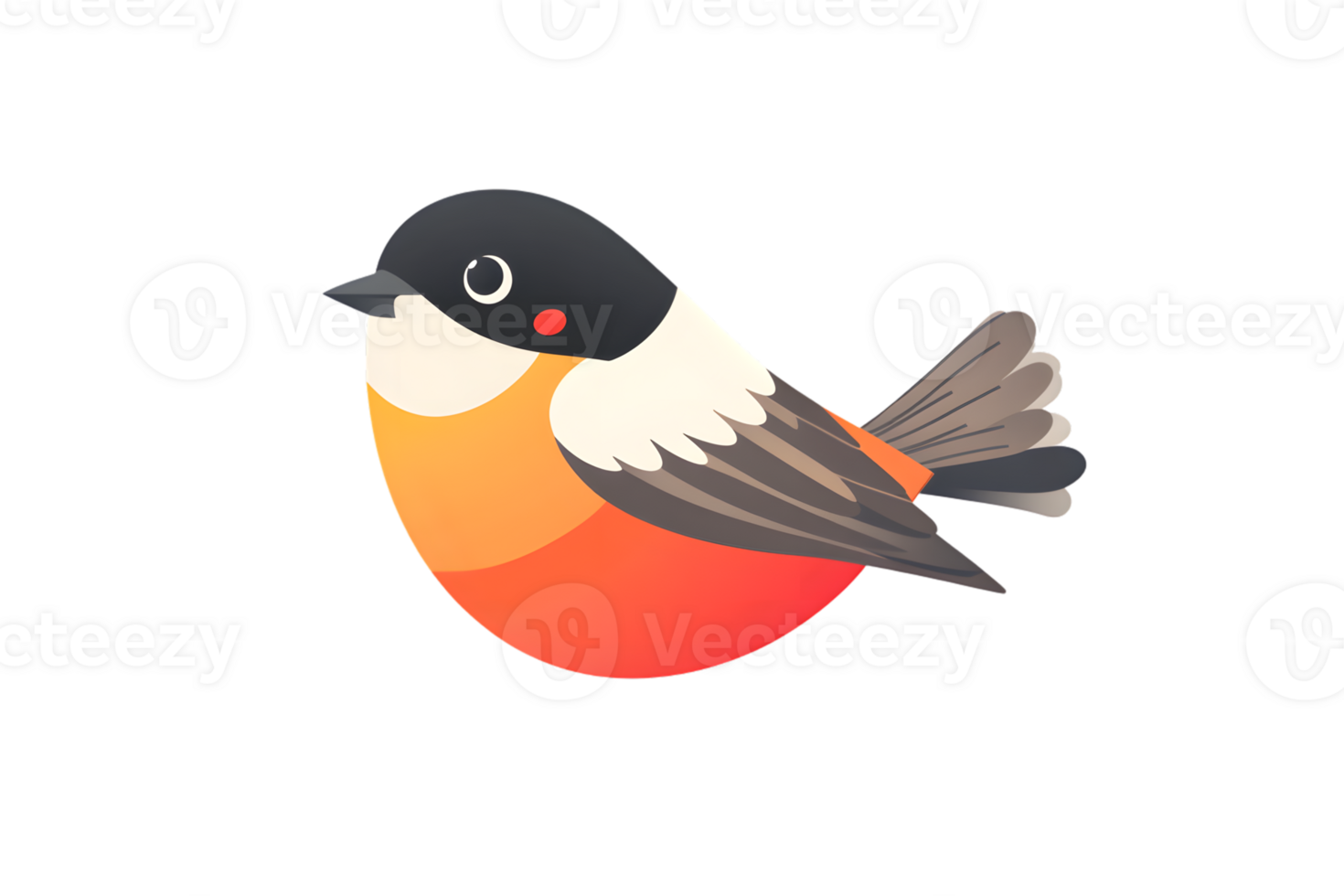 A vibrant cartoon bird with a colorful gradient body perfect for nature and wildlife designs png