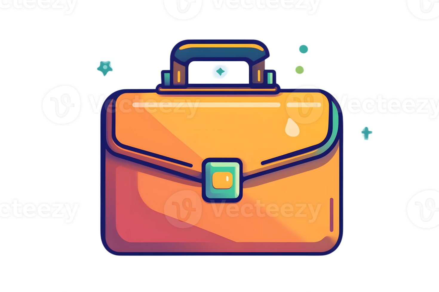 A vibrant briefcase with a colorful design perfect for business travel and professional them png