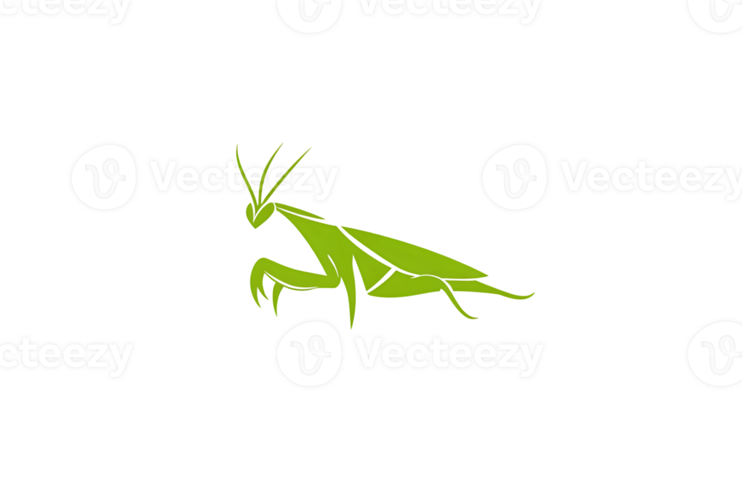 A vibrant green insect silhouette with detailed wings and antennae ideal for nature wildlife png