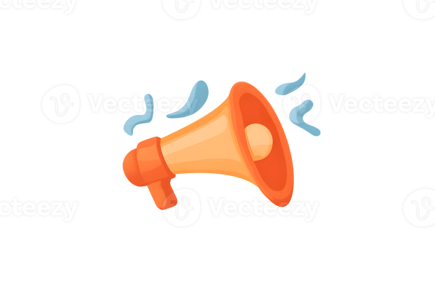 A vibrant megaphone broadcasting sound waves ideal for communication and announcement themes png