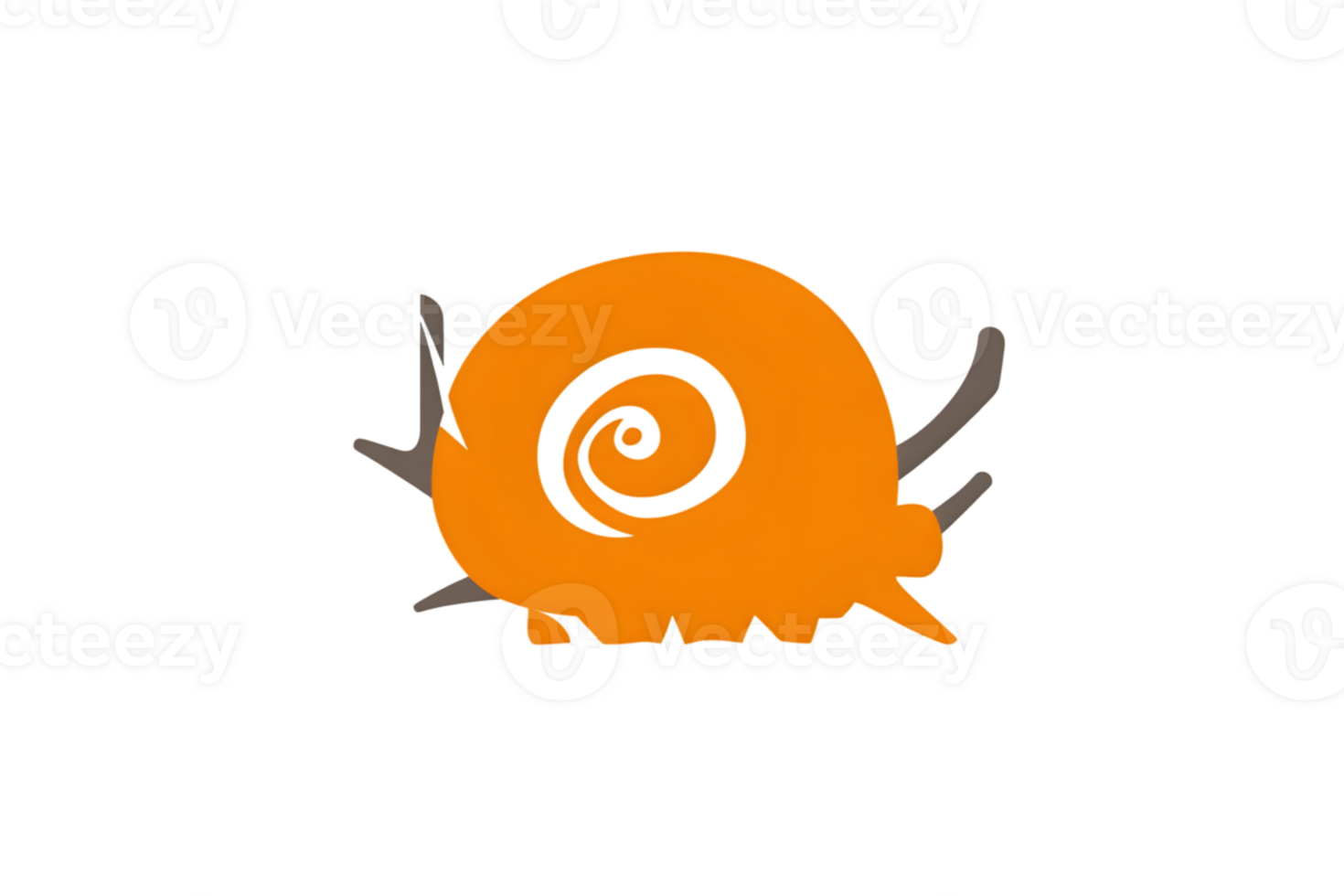 A vibrant orange snail with a spiral shell perfect for nature and educational content png