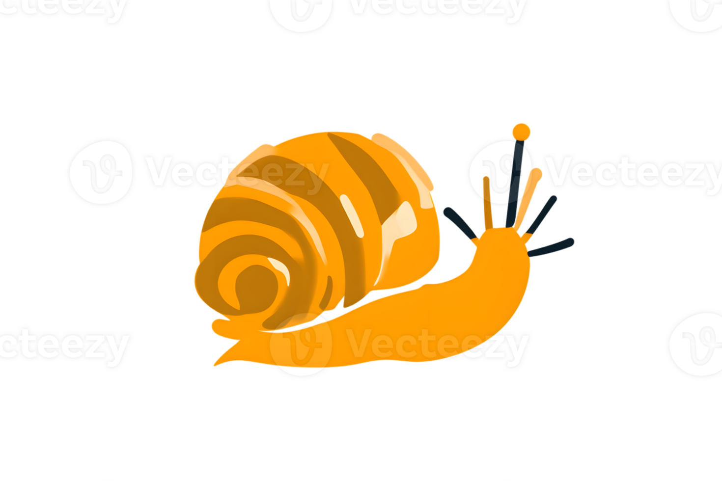 A vibrant snail with a striped shell perfect for nature and educational content png