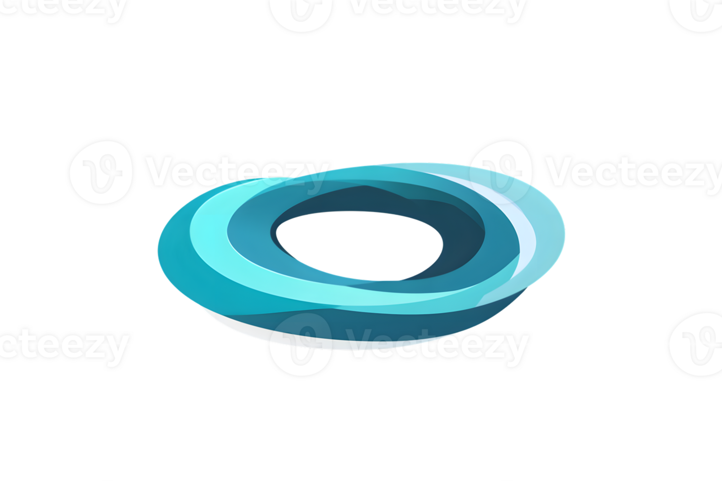 Abstract 3D Torus Design with Gradient Blue Layers Modern Geometric Shape for Technology and I png