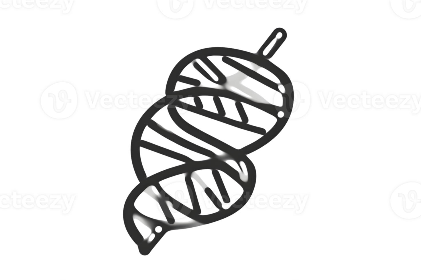 Abstract DNA Helix Structure in Monochrome Design png
