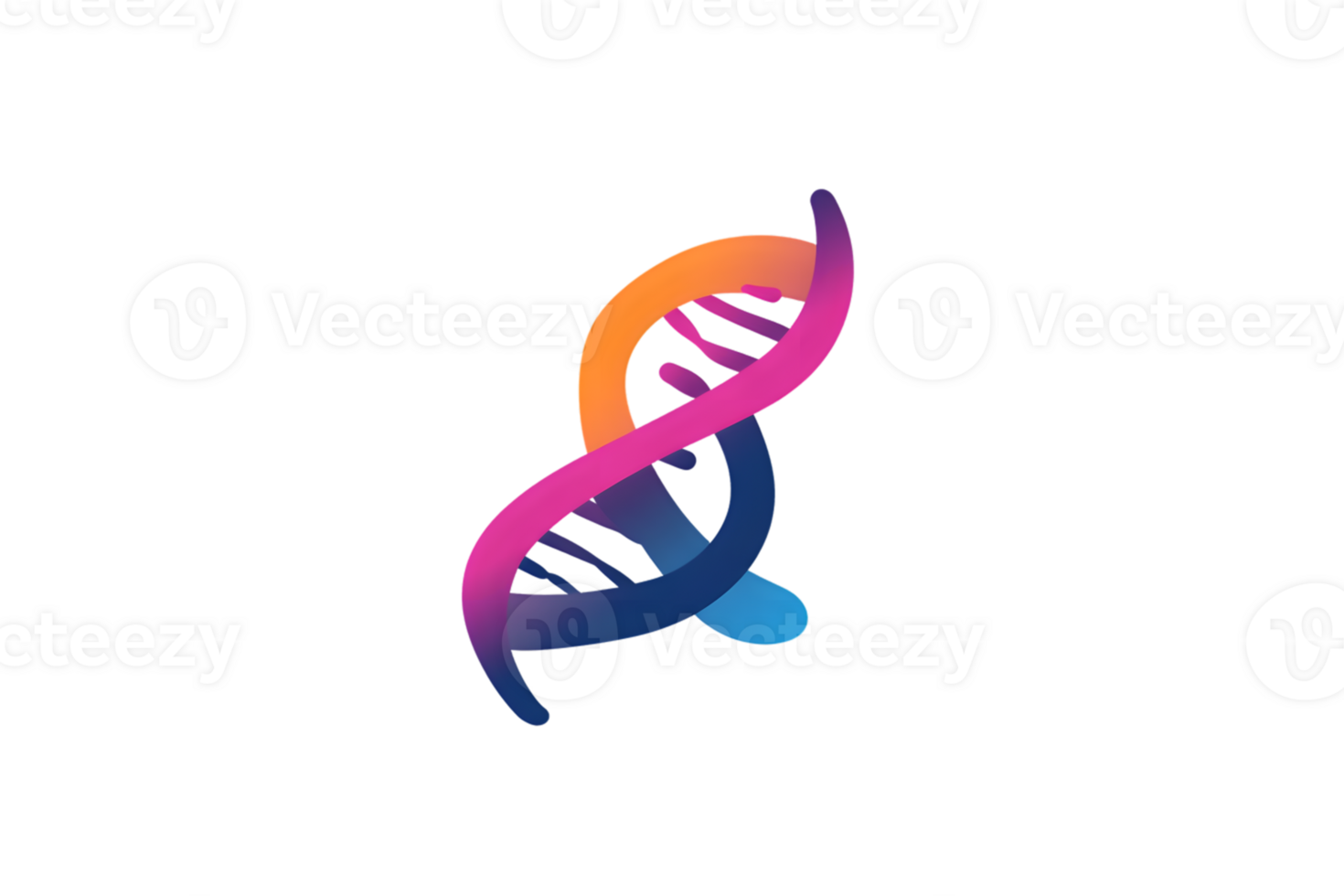 Abstract DNA Helix in Vibrant Colors A Modern and Dynamic Representation of Genetic Structure png