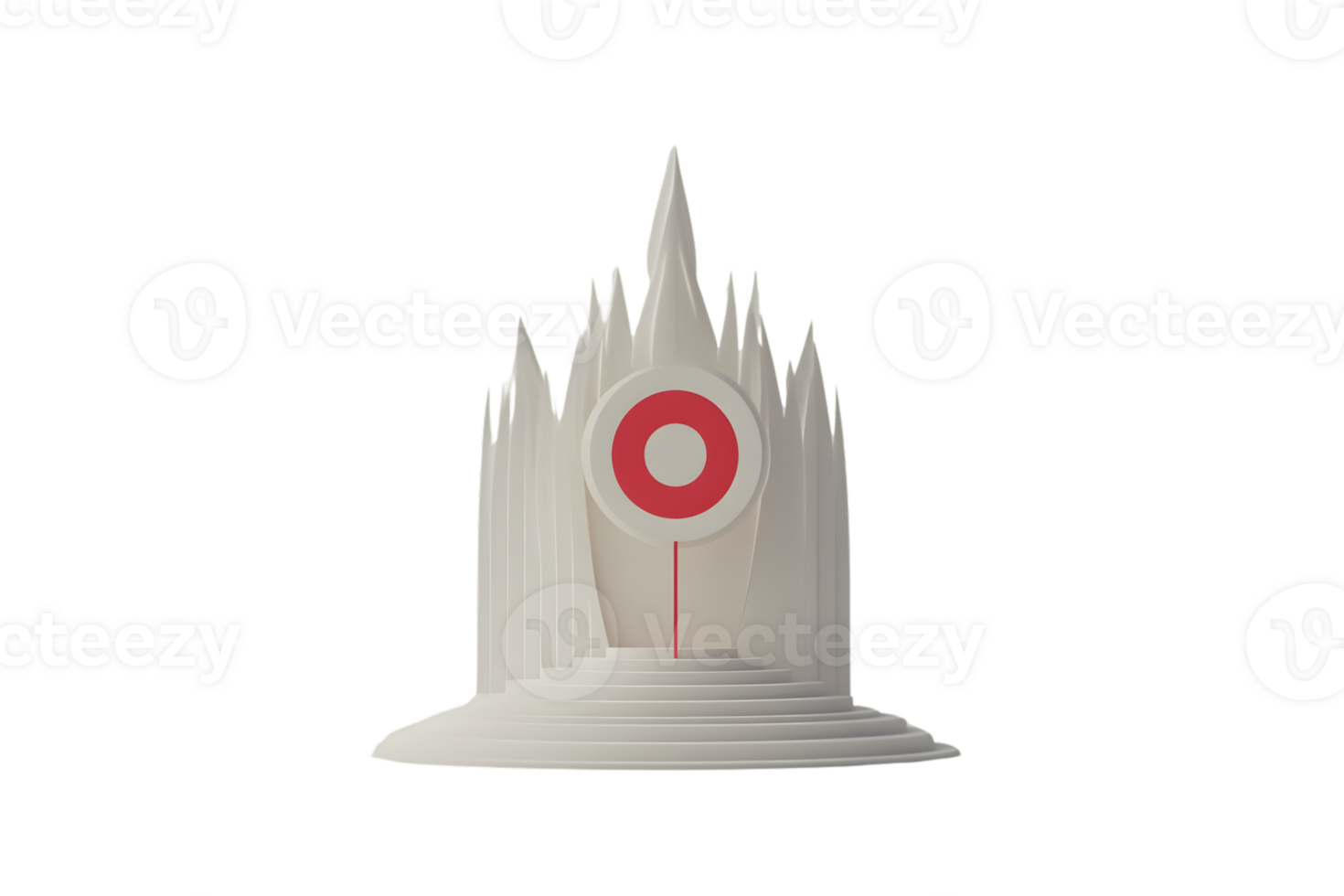 Abstract Sculpture with Target Symbol Modern Art Installation Featuring Geometric Shapes and B png