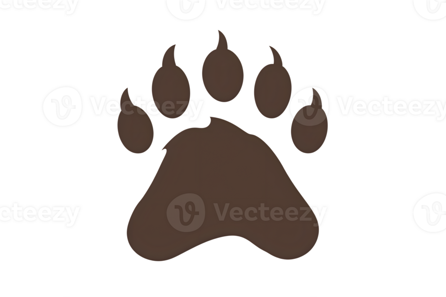 Animal Paw Print Silhouette in Brown Color Illustration for Nature and Wildlife Themes png