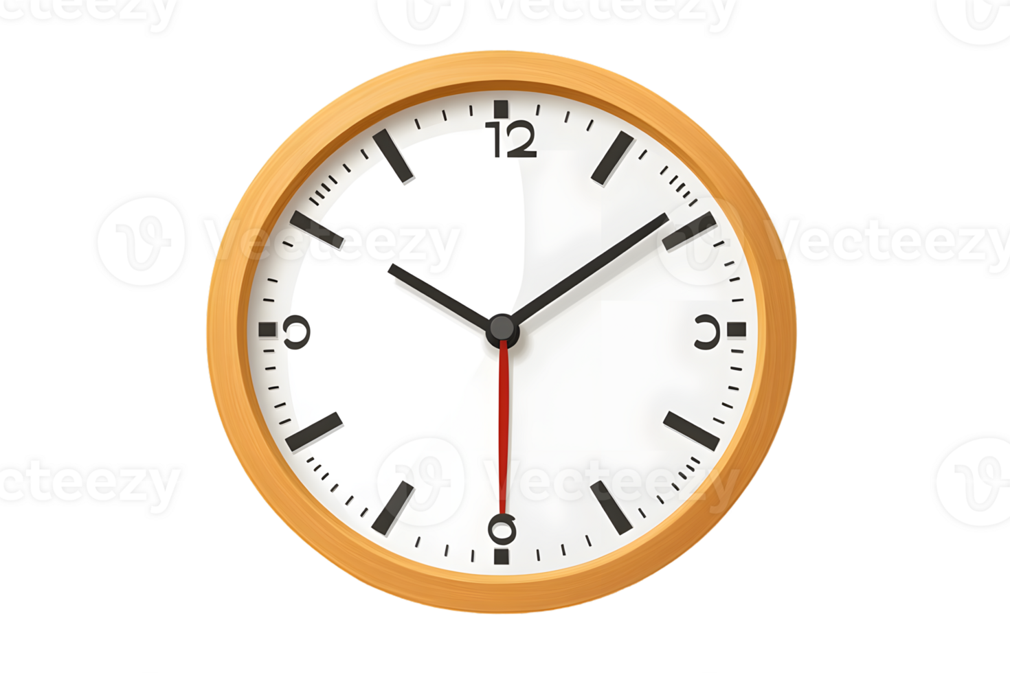 Analog Clock with Wooden Frame Displaying Time Ideal for Scheduling and Time Management Concep png