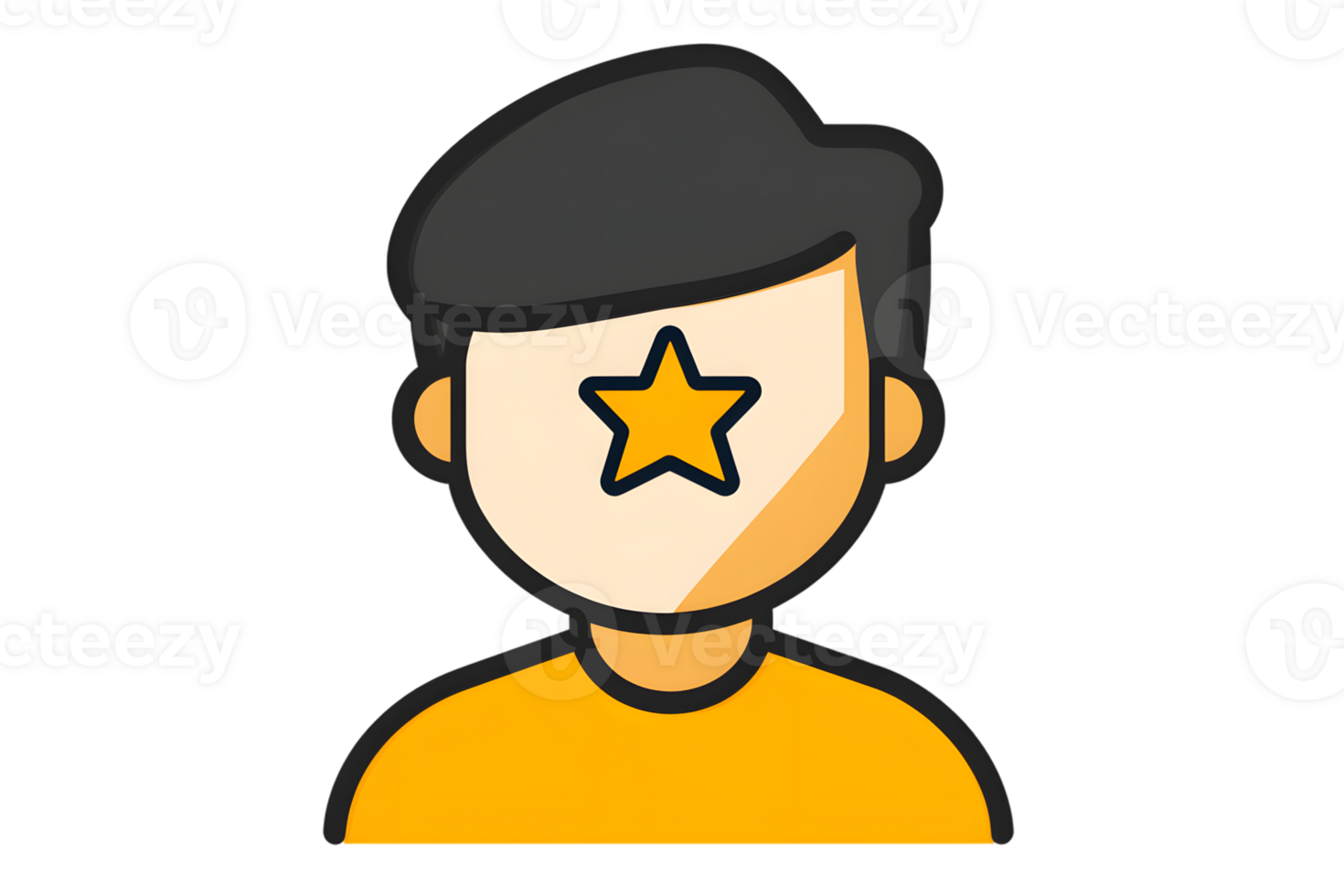 Avatar Icon with Star Feature Simplistic Design for User Profiles Social Media and Digital P png