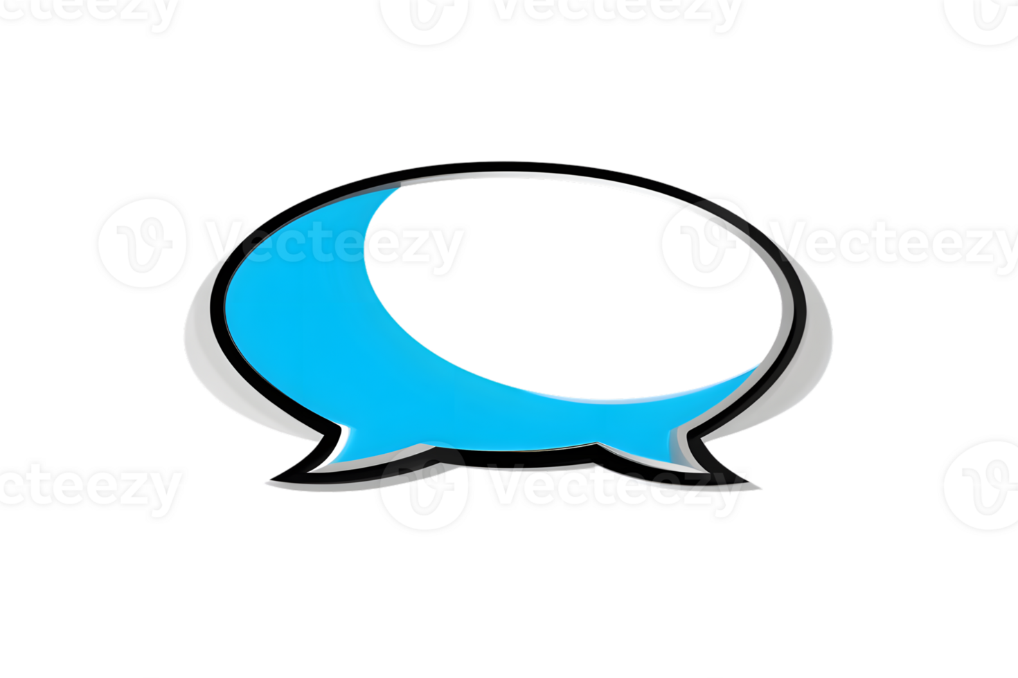 Blue Chat Bubble Icon with Modern Design for Communication and Messaging Applications png