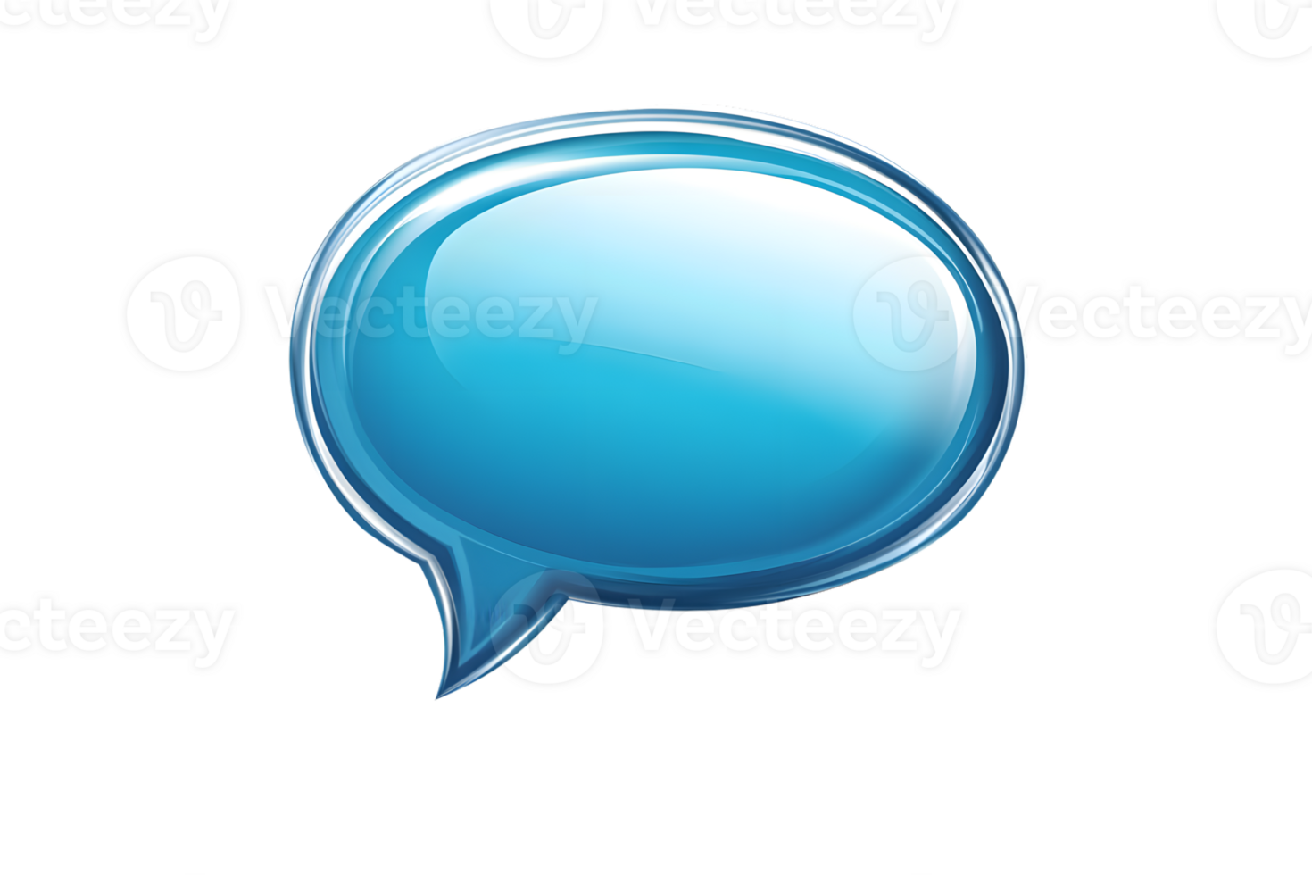 Blue Speech Bubble Icon with Gradient Effect for Communication Design png