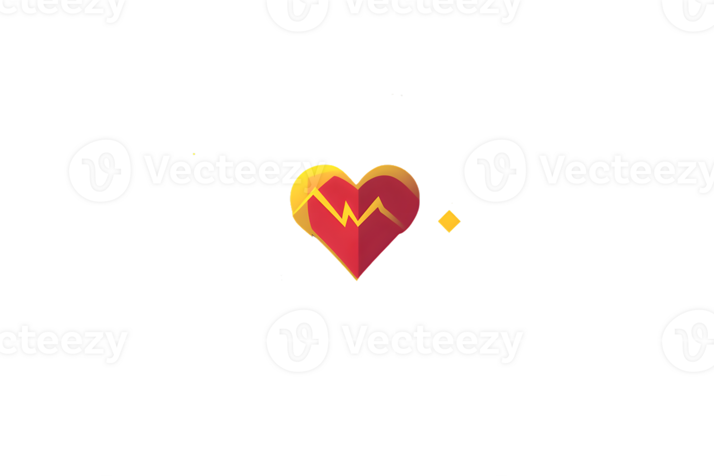 Broken Heart with Lightning Bolt Symbolizing Emotional Pain and Resilience in a Minimalist Des png