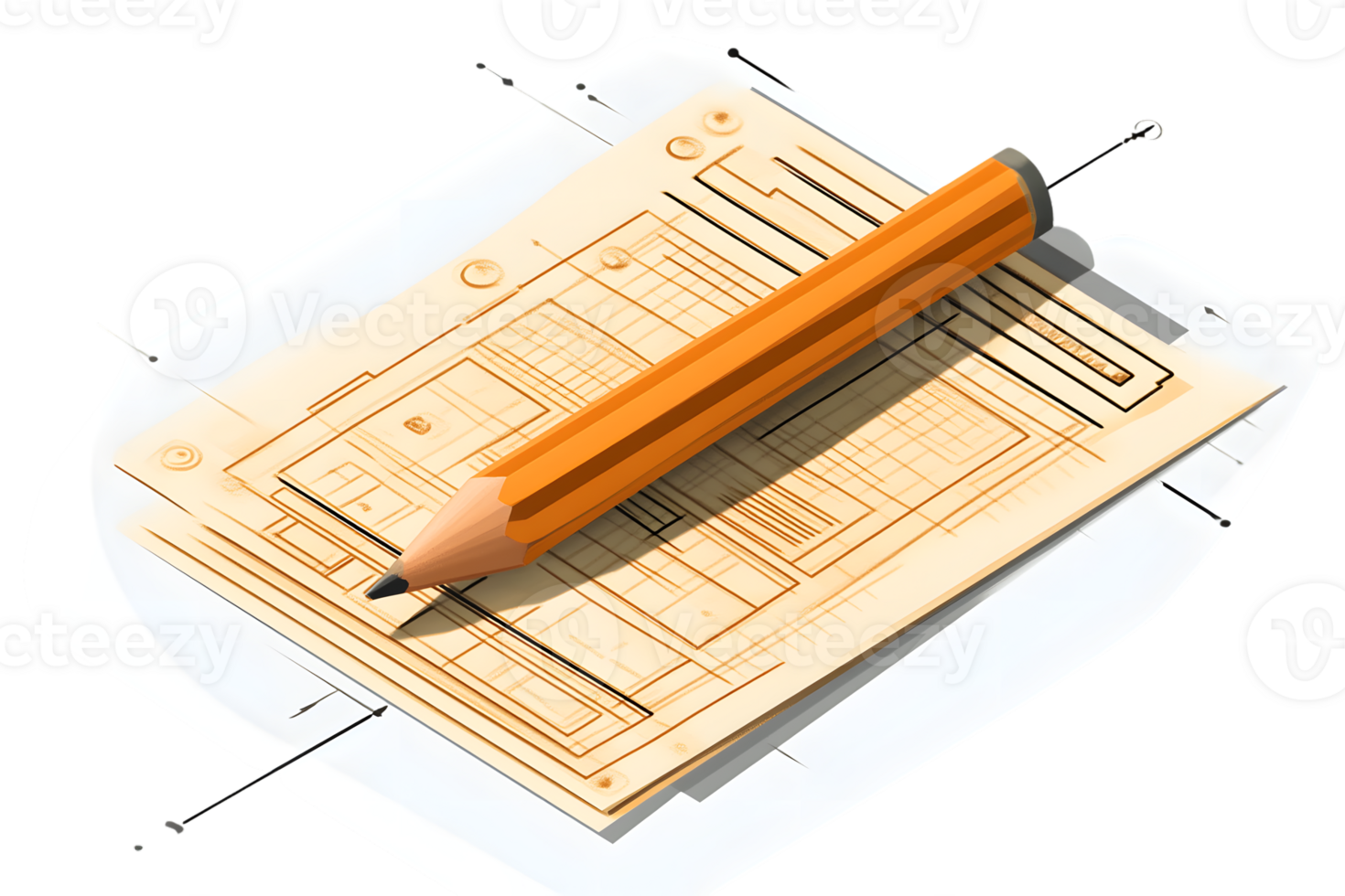 Blueprint and Pencil Architectural Design Tools for Creative Planning and Engineering Projects png