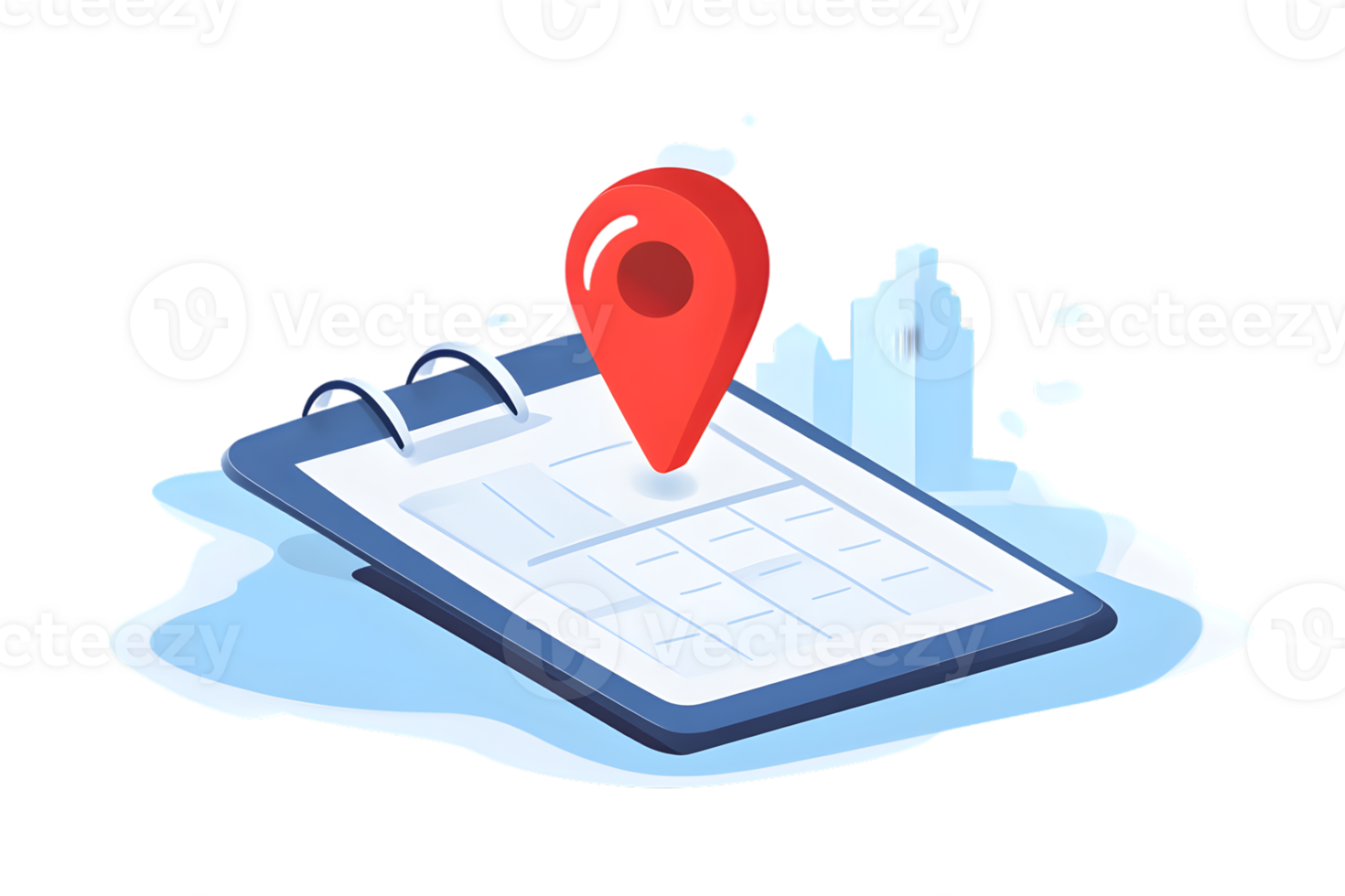 Calendar with Location Pin Organizing Schedules and Destinations for Efficient Planning png