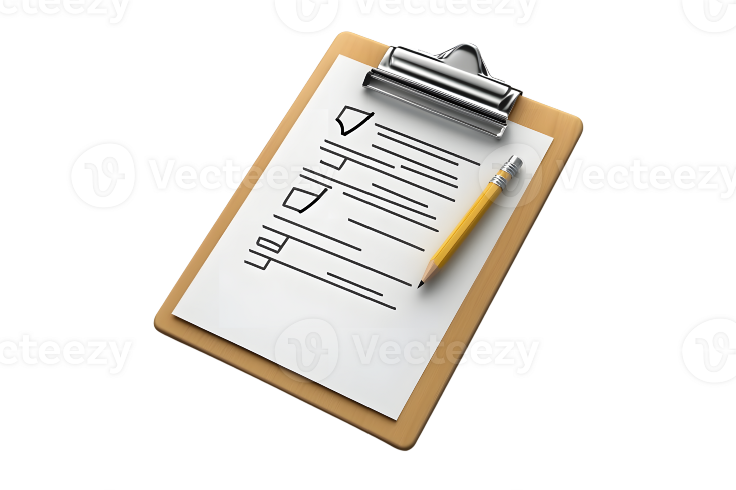 Clipboard with Checklist and Pencil Organizational Tool for Planning Task Management and Pro png