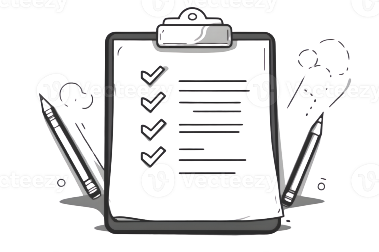 Clipboard with Checklist and Pens Organizational Tools for Planning and Productivity png