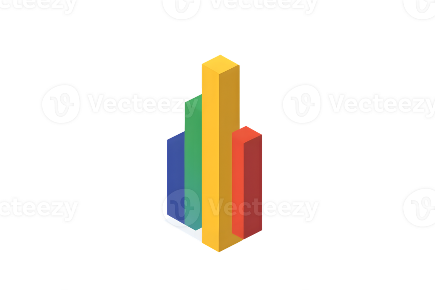 Colorful 3D Bar Graph on Black Background Modern Data Visualization for Business and Analytics png