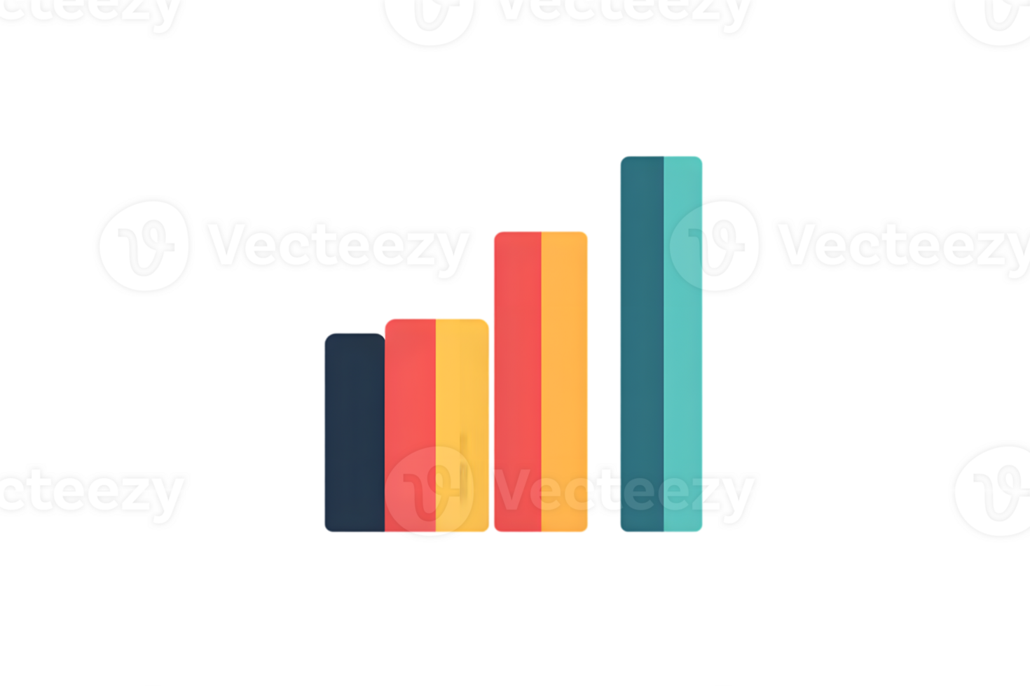Colorful Bar Graphs on Black Background Modern Data Visualization Design for Business and Anal png