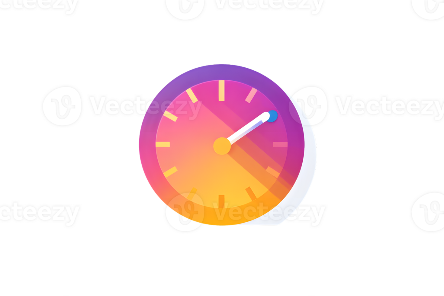 Colorful Gradient Clock Face with Modern Design for Time Management and Decorative Purposes png