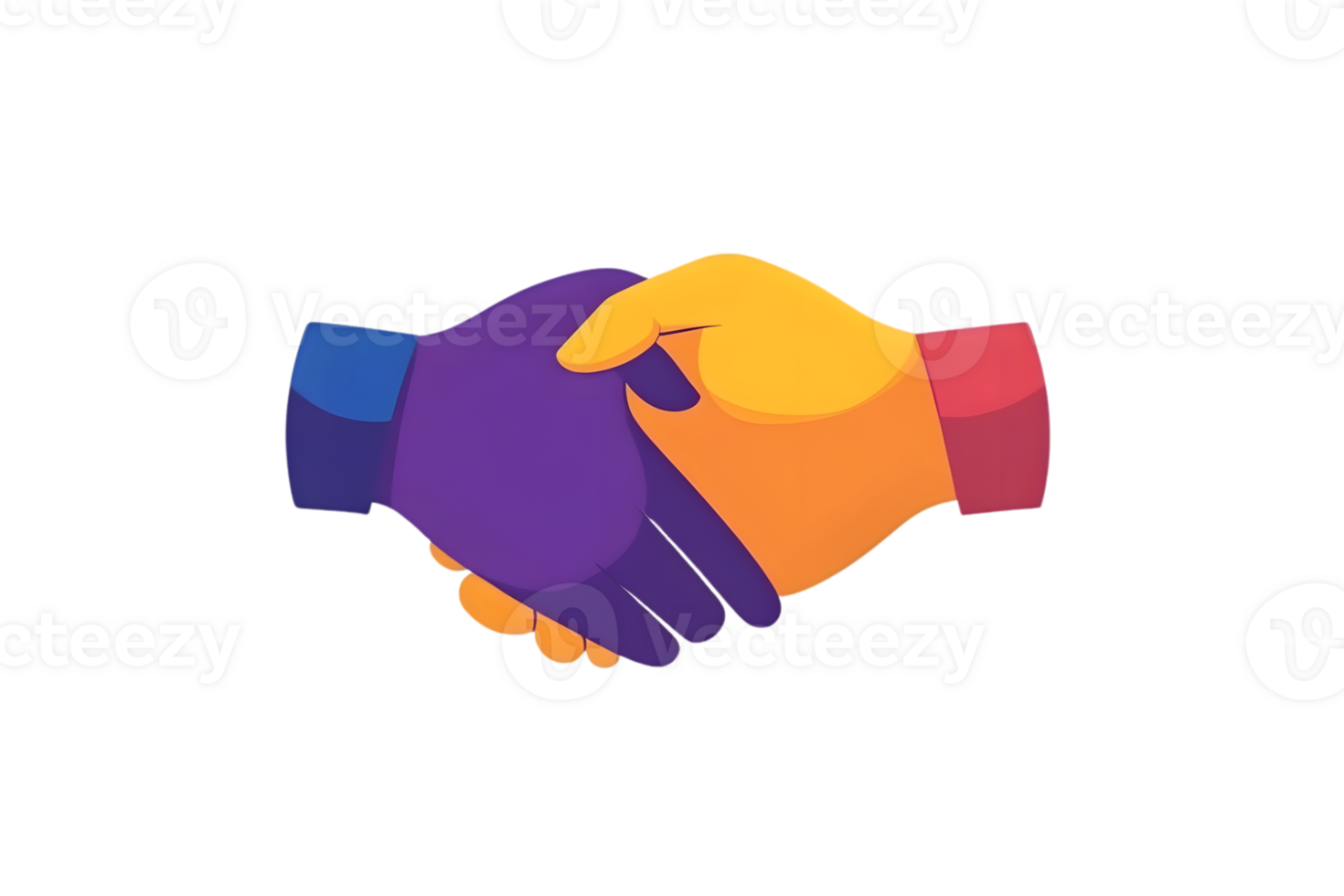 Colorful Handshake Illustration for Business Collaboration and Partnership png