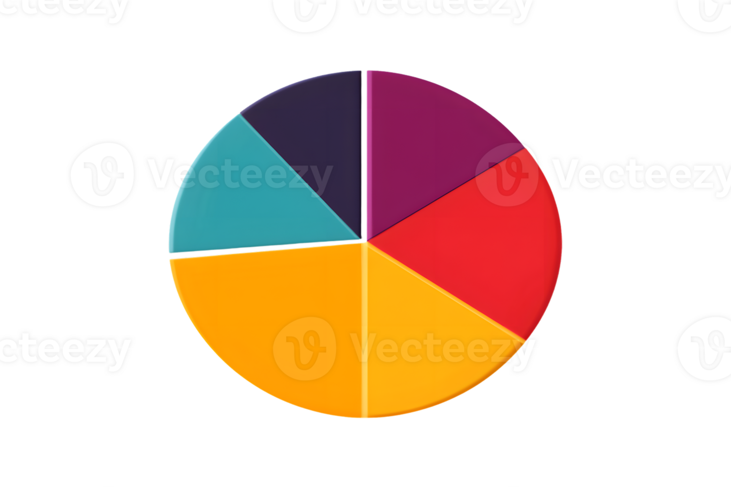 Colorful Pie Chart Illustration for Business and Data Visualization png