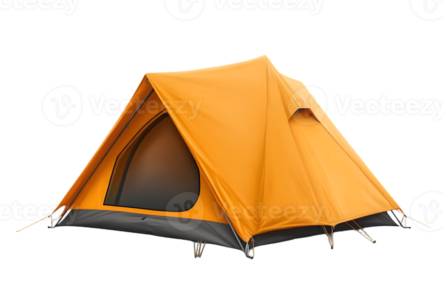 Compact Camping Tent in Vibrant Orange Ideal for Outdoor Adventures and Nature Exploration png