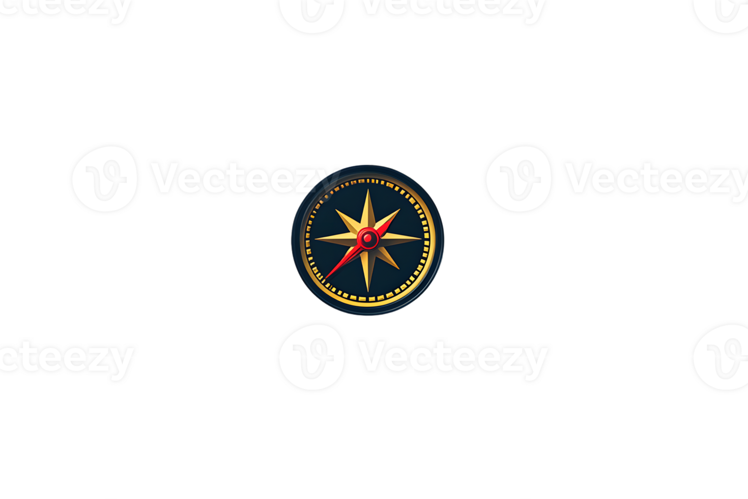 Compass Icon with Gold and Red Accents on Dark Background for Navigation Direction Travel Ex png