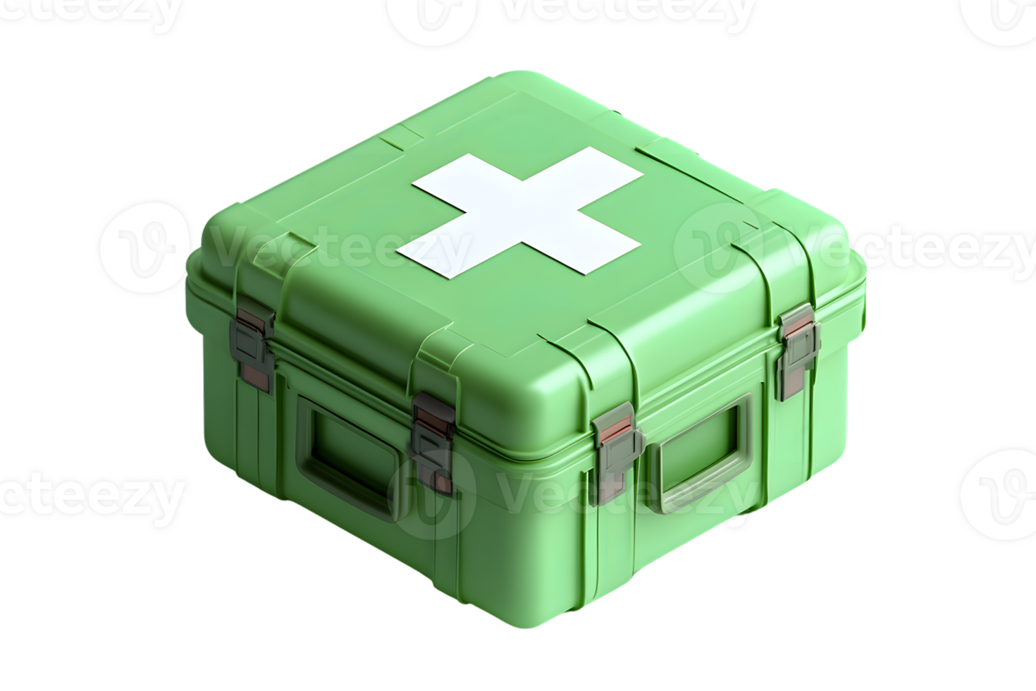 Compact Green Medical Kit with White Cross Symbol for Emergency Preparedness and Healthcare Nee png