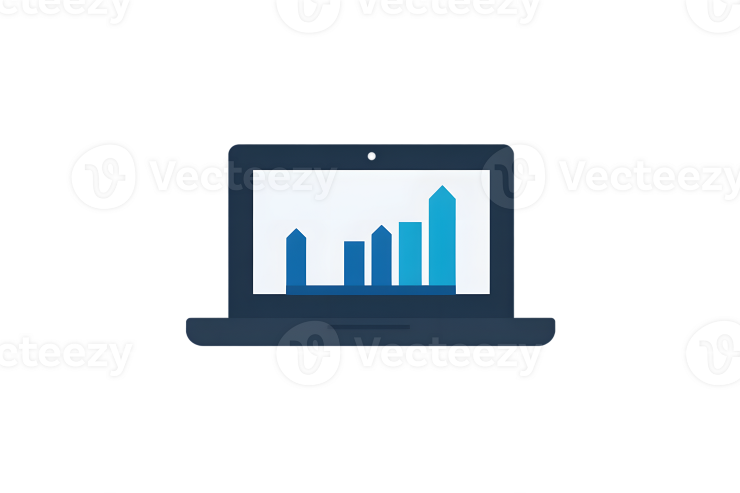 Data Analysis on Laptop Display Business Growth Chart Visualization png