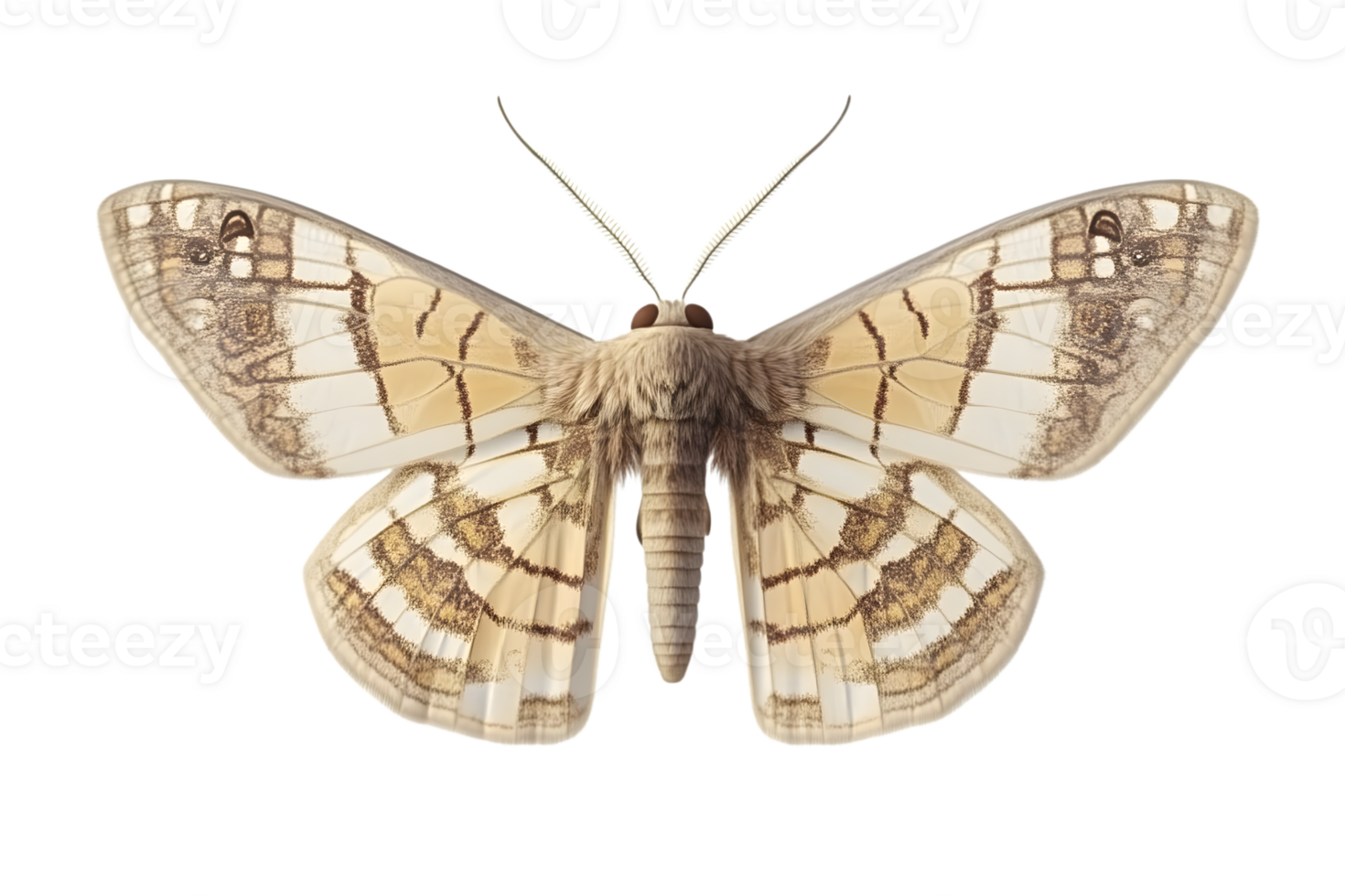 Detailed CloseUp of a Butterfly with Intricate Wing Patterns and Soft Fuzzy Body Ideal for Na png
