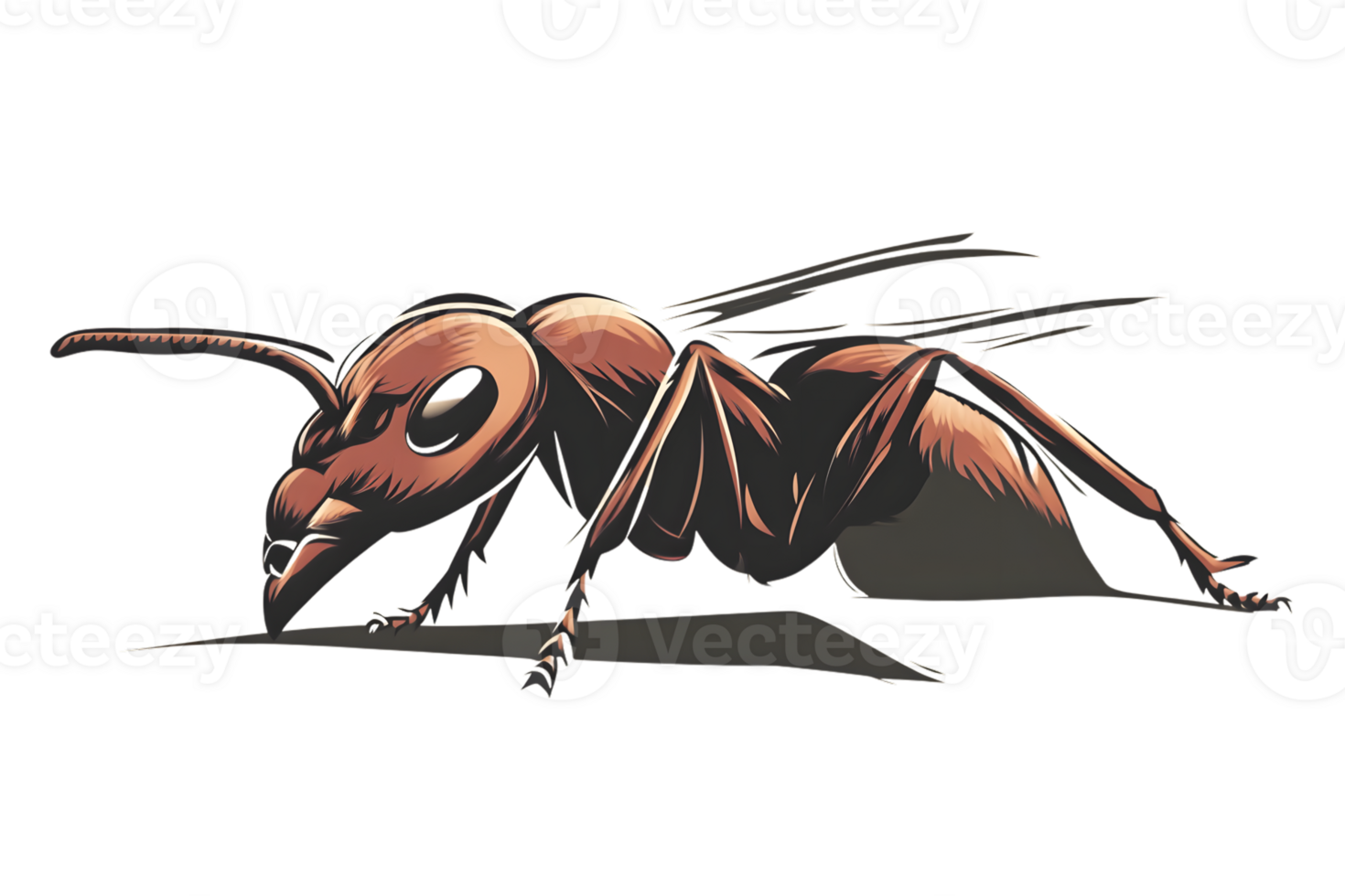 Detailed Illustration of a Flying Insect with Intricate Wings and Antennae Perfect for Nature png