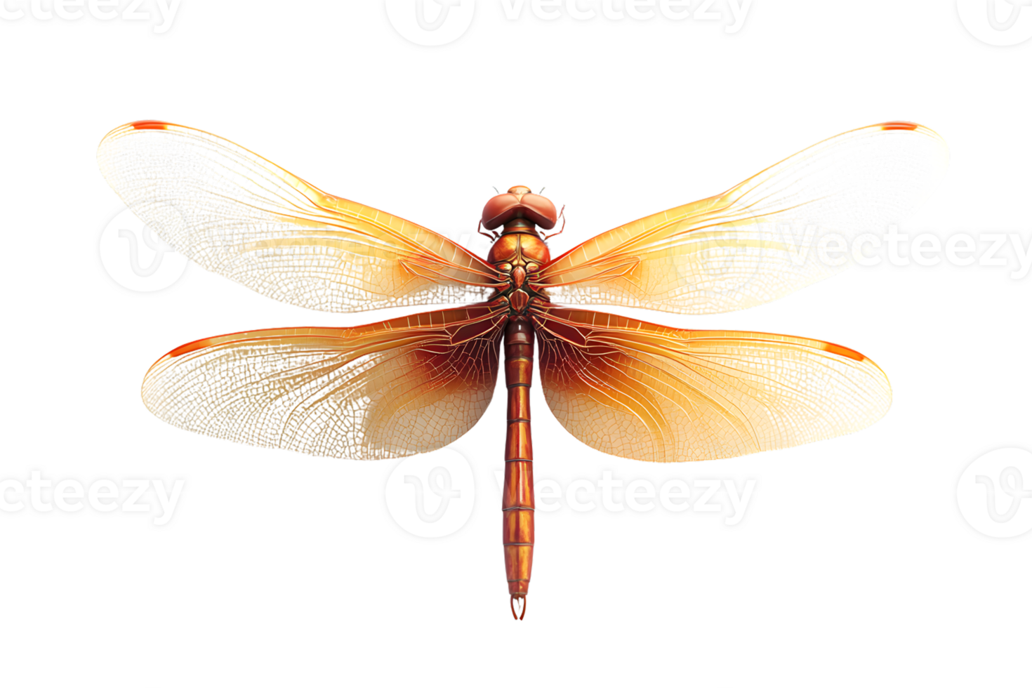 Detailed Illustration of a Flying Insect with Transparent Wings and Intricate Patterns for Natu png