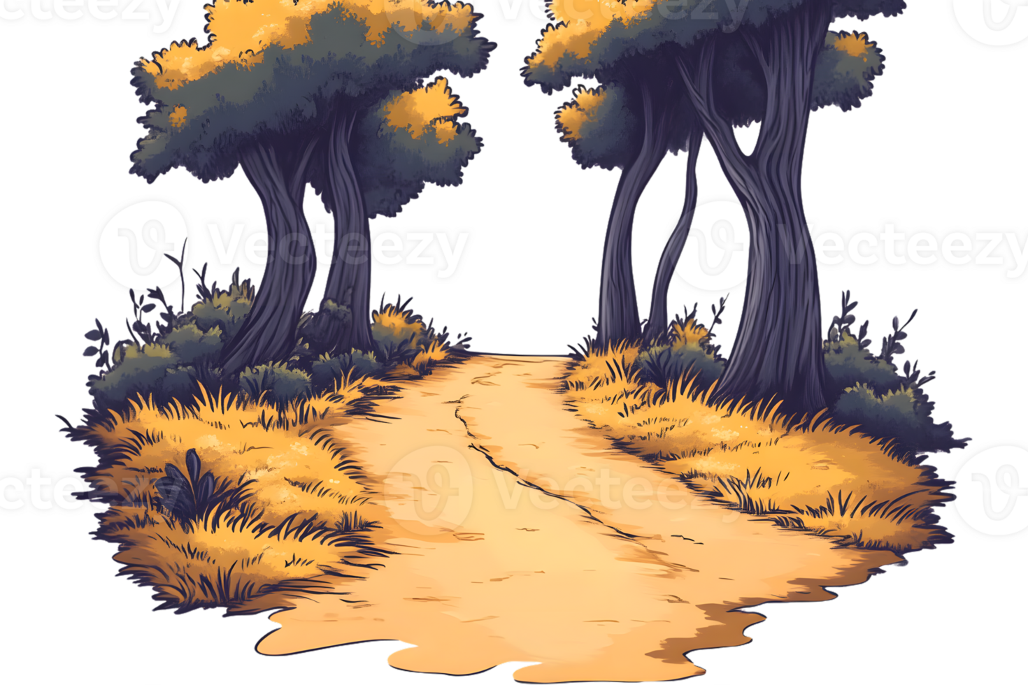 Forest Path Nature Trail Fantasy Landscape Digital Art Game Asset png