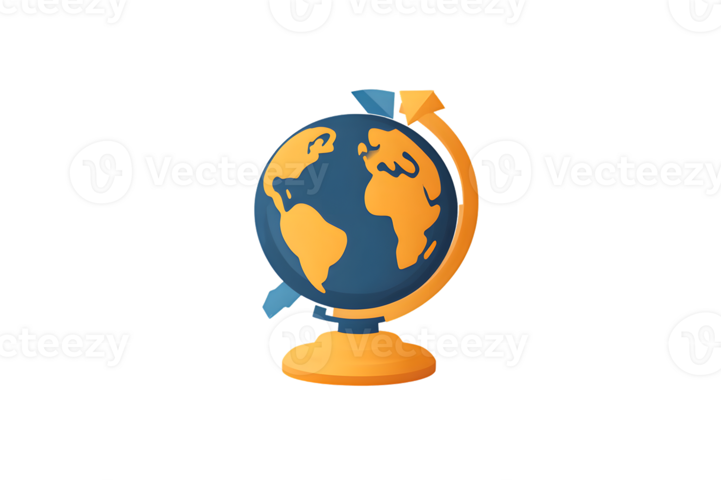 Global Connectivity A Globe with a Rotating Arrow Symbolizing International Communication and png