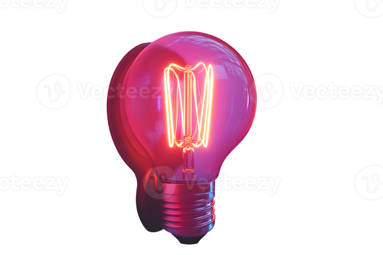 Glowing Light Bulb with Pink Hue A Symbol of Innovation and Creativity png