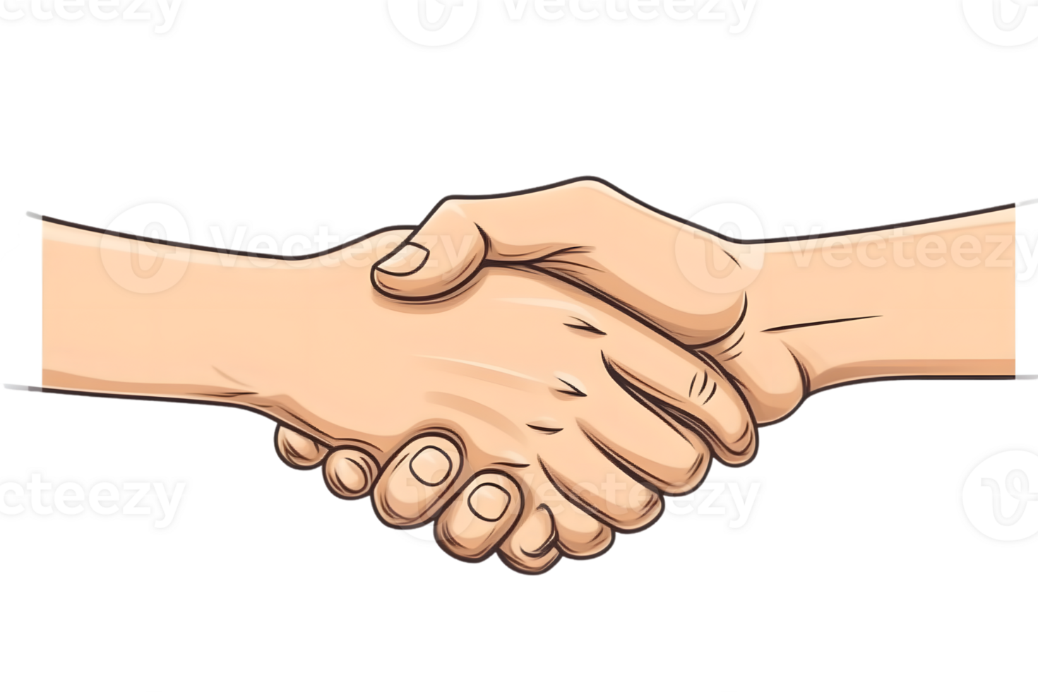 Handshake Illustration Two Hands Joining in Agreement and Partnership png
