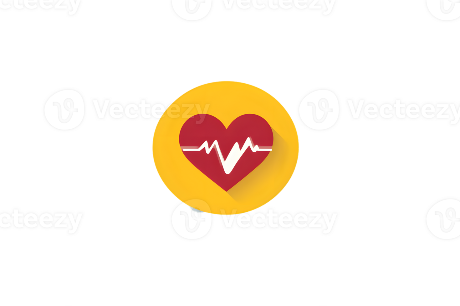 Heartbeat Icon with EKG Line on Yellow Circle Background for Health and Wellness Design png