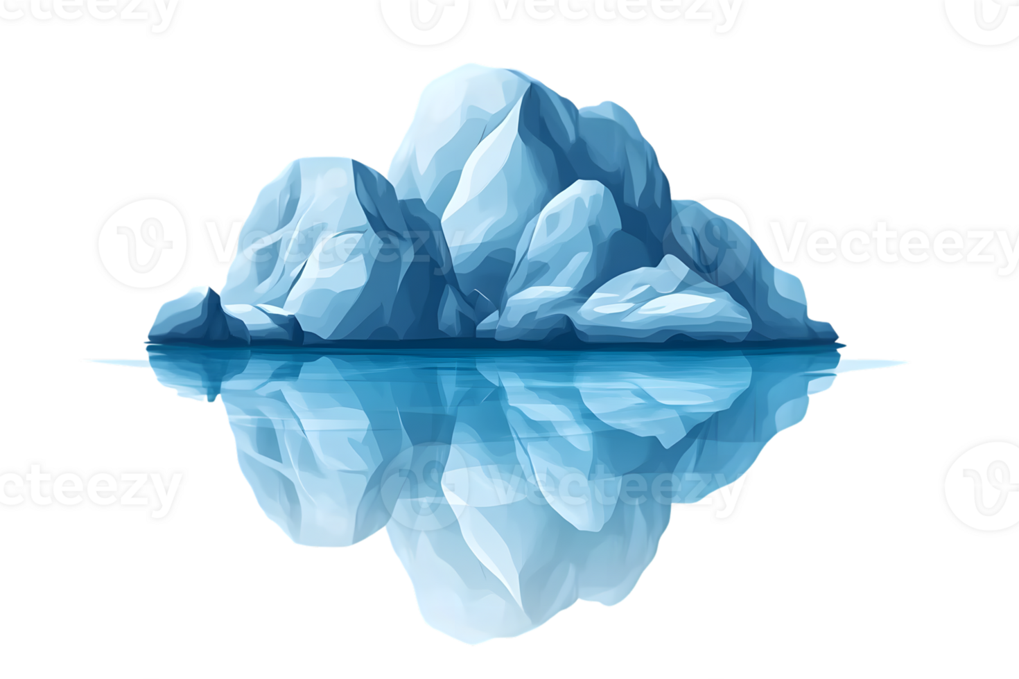 Iceberg Reflection in Calm Waters A Stunning Illustration of Natures Beauty and Serenity Per png