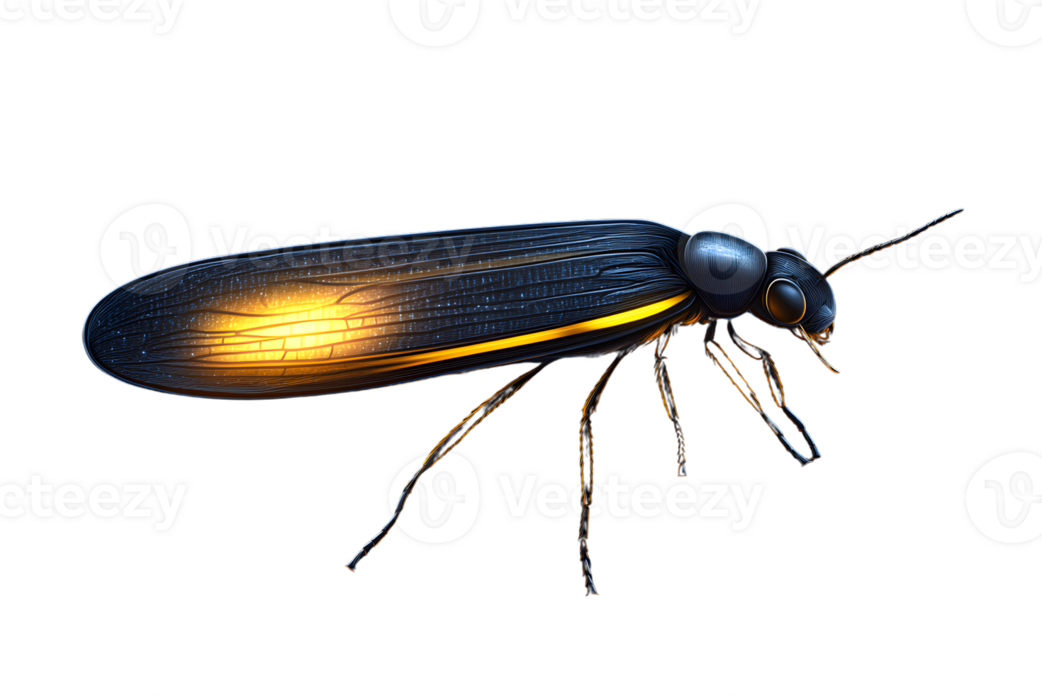Illuminated Insect with Glowing Tail Detailed Illustration of a Bioluminescent Bug Perfect fo png