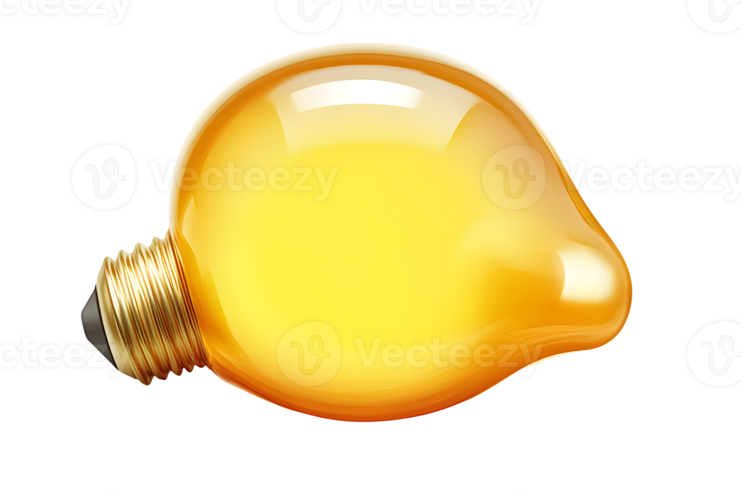 Illuminated Light Bulb Icon Glowing Yellow Design for Creativity and Innovation Concepts png