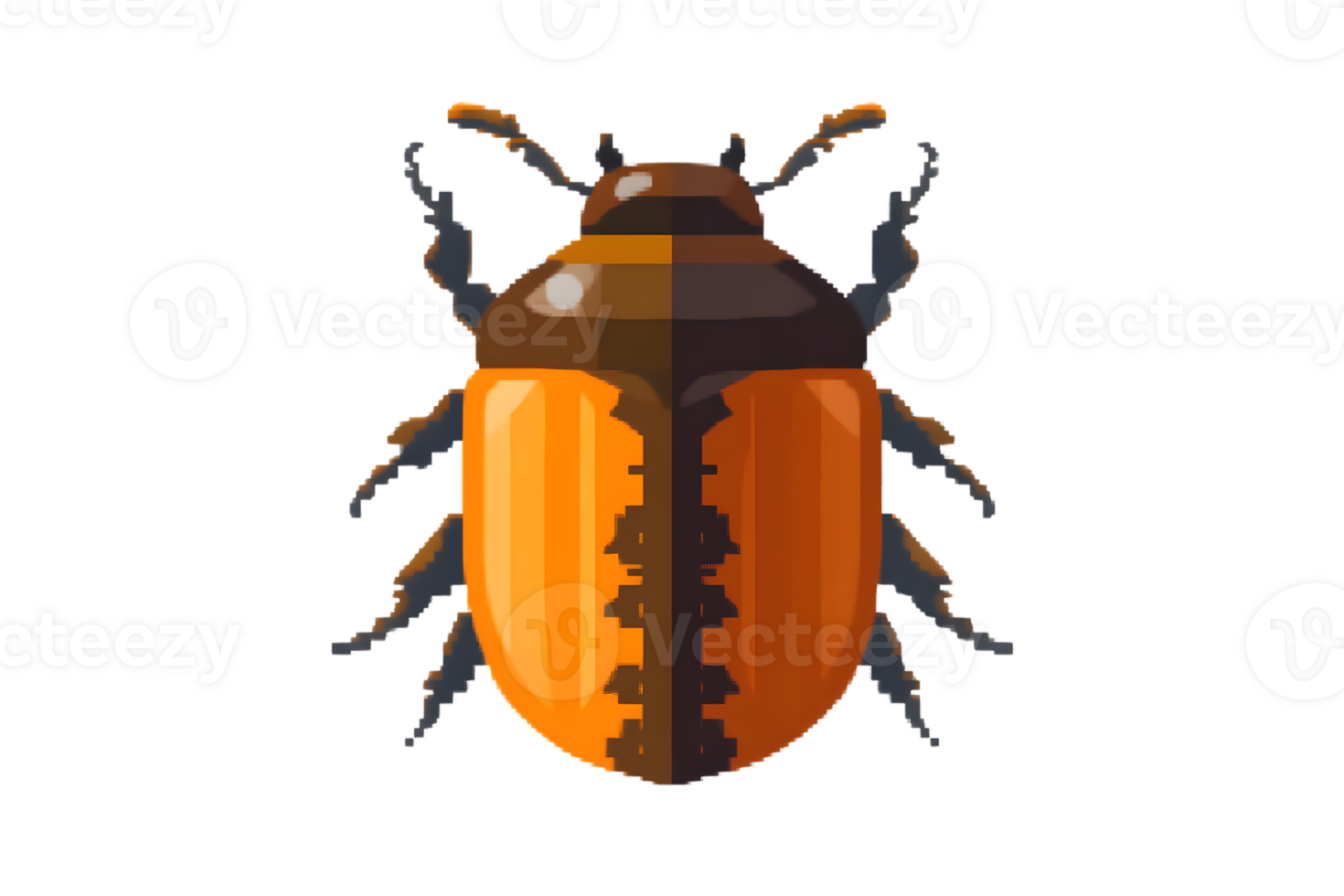 Illustration of a vibrant insect with orange and brown hues ideal for nature education and d png