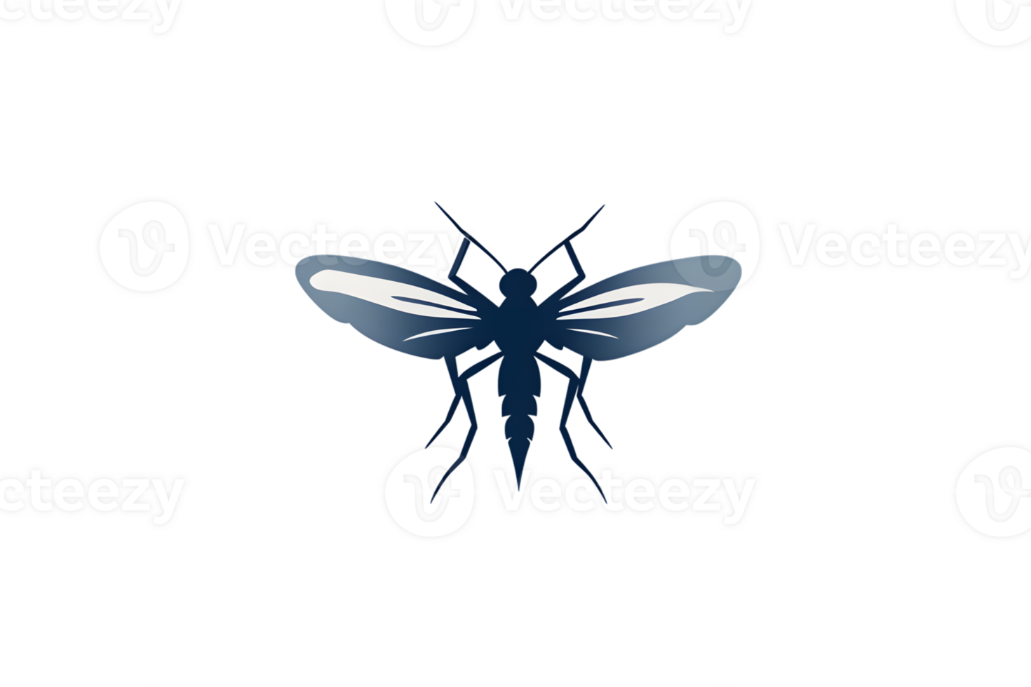 Insect Silhouette with Wings Spread Illustration for Design Projects png