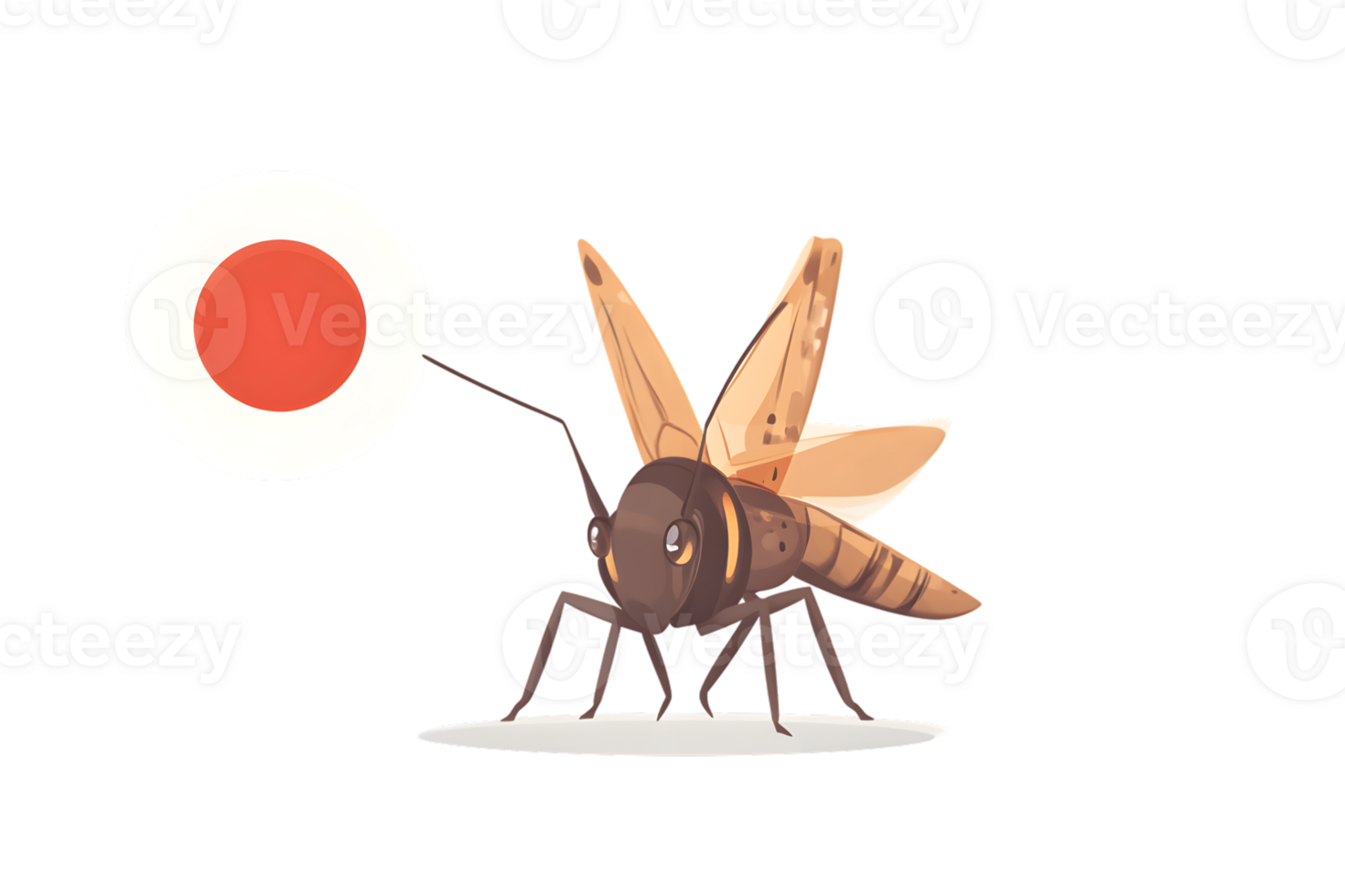 Insect with Target A Detailed Illustration of a Bug and Bullseye for Design Projects png