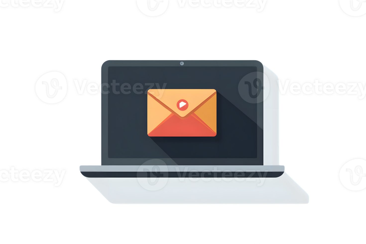 Laptop Displaying Email Icon Digital Communication and Technology Symbol png