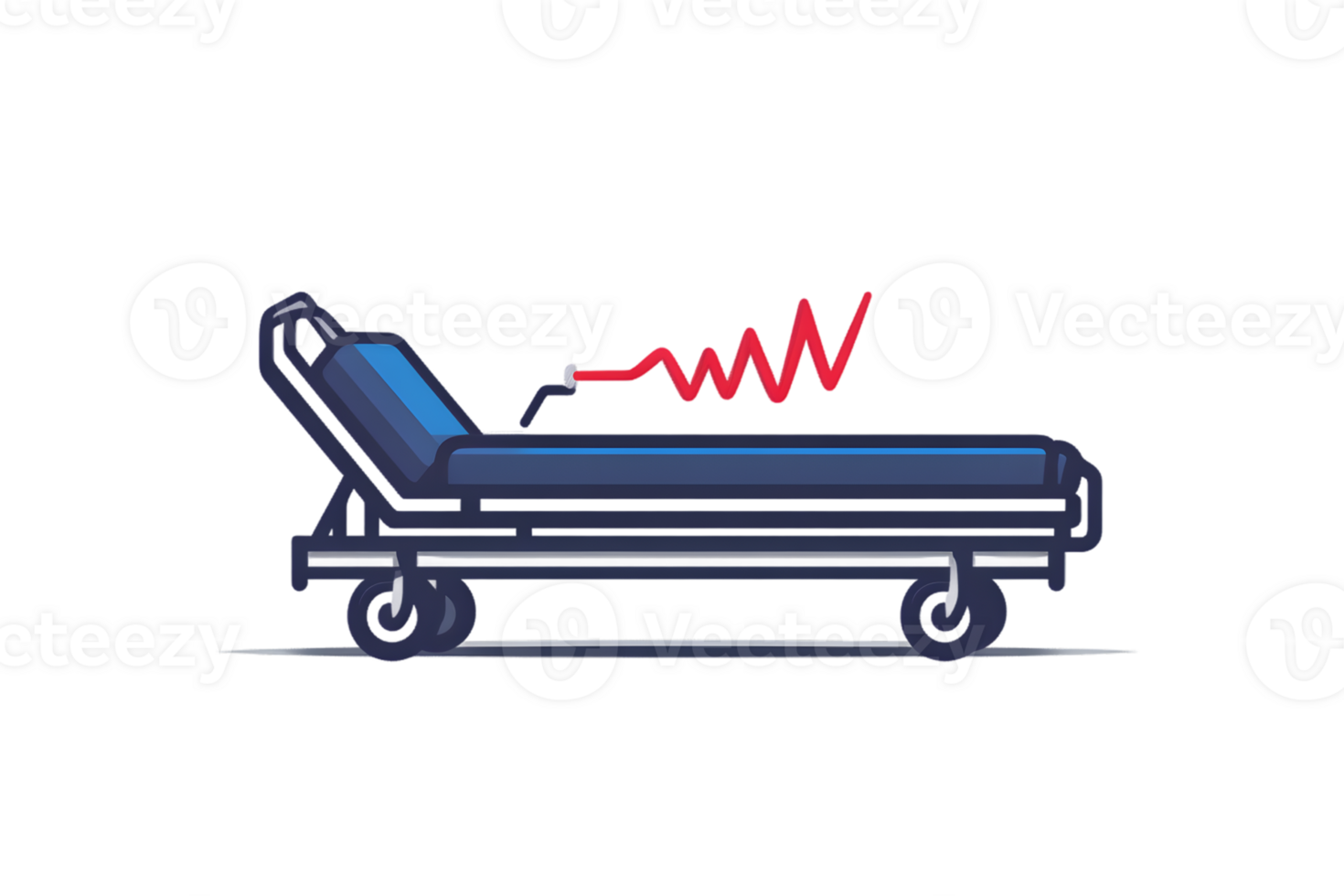 Medical Bed with Vital Signs Monitor Illustration for Healthcare Emergency Services and Medi png