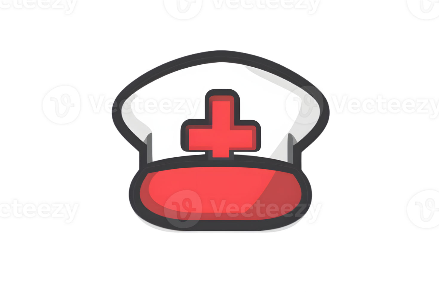 Medical Cap with Red Cross Iconic Symbol for Healthcare Medicine and First Aid Professionals png